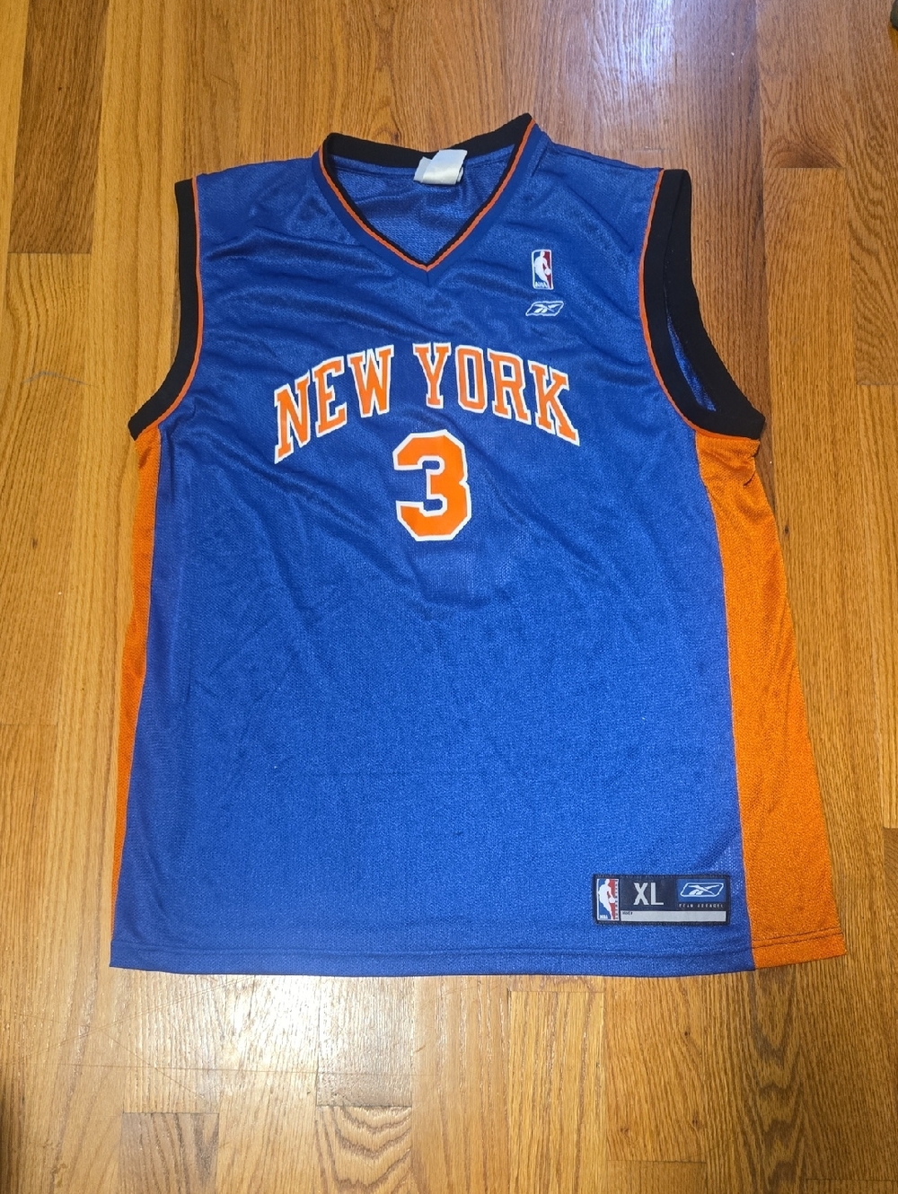 VTG Reebok Authentic STEPHON MARBURY #3 New York NY Knicks Jersey.  Size XL.